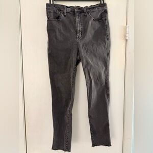 Madewell Charcoal Denim Stovepipe Jeans